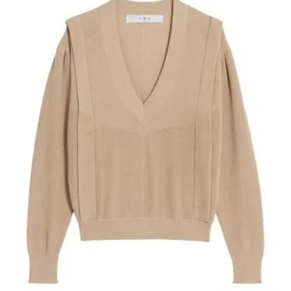 IRO Elegant Beige V-Neck Sweater